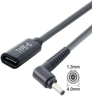 CYSM Type C USB-C Female Input to DC 4.0*1.3mm Power PD Charge Cable fit for Laptop 18-20V