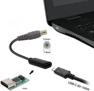 KAIBOXIXI Type C USB-C Female Input to DC 7.9*5.4mm Power PD Charge Cable fit for Laptop 18-20V