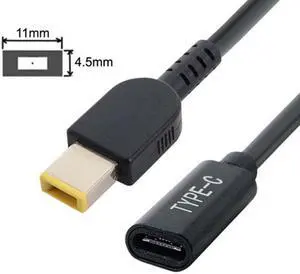CYSM Type C USB-C to Rectangle 11.0*4.5mm Power Plug PD Emulator Trigger Charge Cable for ThinkPad X1 Carbon