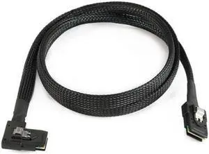 Jimier Cable Ultra Slim Flat Right Angled 90 Degree Mini SAS 36pin SFF-8087 to 8087 Data Raid Cable 80cm