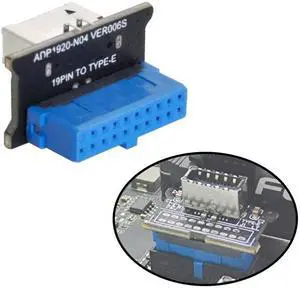 Jimier Vertical USB 3.1 Front Panel Socket Key-A Type-E to USB 3.0 20Pin Header Male Extension Adapter for Motherboard UC-158