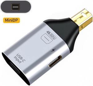 CY USB-C Type C Female Source to Mini Displayport DP Sink HDTV & PD Power Adapter 4K 60hz 1080p for Phone & Laptop