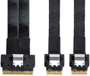 Xiwai PCI-E Ultraport Slimline SAS Slim 4.0 SFF-8654 8i 74pin to Dual  SFF-8654 4i 38Pin Cable 40cm PCI-Express