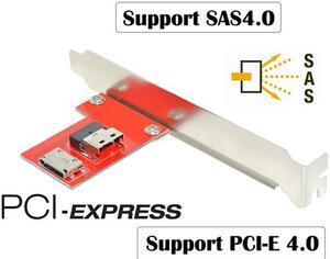 Xiwai PCI-Express 4.0 Slimline SAS SFF-8654 to Oculink SFF-8611 SFF-8612 PCBA Female Adapter With Bracket