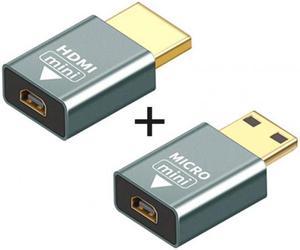 CY 2pcs/set Compatible Micro HDMI Female to Mini Male   HDMI 1.4 Male Adapter 4K@60hz