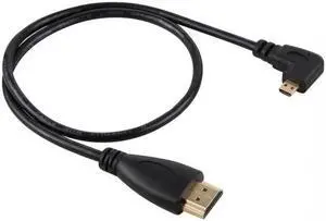 Cablecc Right Angled 90 Degree Micro HDMI to HDMI Male HDTV Cable for Cell Phone   Tablet   Camera