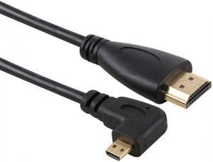 CY Right Angled 90 Degree Micro HDMI to HDMI Male HDTV Cable for Cell Phone   Tablet   Camera