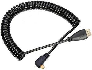 Cablecc Stretch Right Angled 90 Degree Micro HDMI to HDMI Male HDTV Cable for Cell Phone   Tablet   Camera