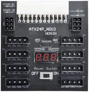 Xiwai ATX PSU Server Power Board 24Pin to IDE 8x 4Pin +2x 6Pin Power Supply Board for CHIA ETH BTC Mining Miner