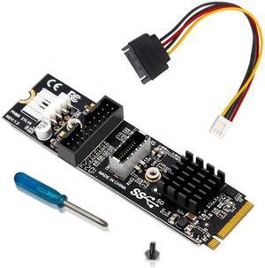 Xiwai 5Gbps Type-E USB 3.1 Front Panel Socket   USB 2.0 to NVME NGFF M-Key Express Card VL805 Adapter for Motherboard