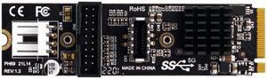 Cablecc 5Gbps Type-E USB 3.1 Front Panel Socket   USB 2.0 to NVME NGFF M-Key Express Card VL805 Adapter for Motherboard