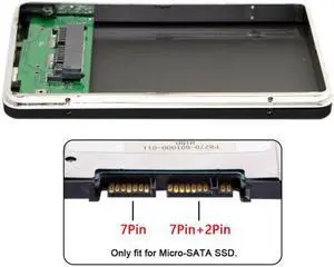 Jimier USB2.0 480Mbps to 1.8 inch Micro SATA 16pin 7+9 SSD HDD External Hard Disk Enclosure