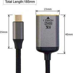 Jimier USB4 USB-C Type-C Source to Female HDMI 2.0 Cable Display 8K 60HZ UHD 4K HDMI Male Monitor