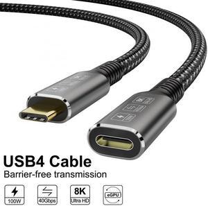 FVH USB4 Extension Cable Male to Female 40Gbps with 100W Charging and 8K@60Hz Compatible with Thunderbolt3/4