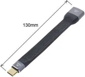 Jimier USB 3.1 Type C Male Host to USB3.0 Type A Female OTG Flat Slim FPC Data Cable for Laptop   Phone
