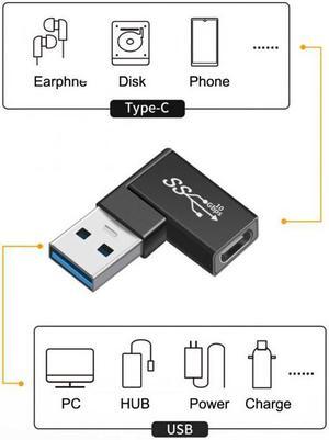 CY 3pcs/lot Angled 90 Degree USB 3.1 Type C Male Female to USB3.0 Type A Female OTG Data 10Gbps Adapter