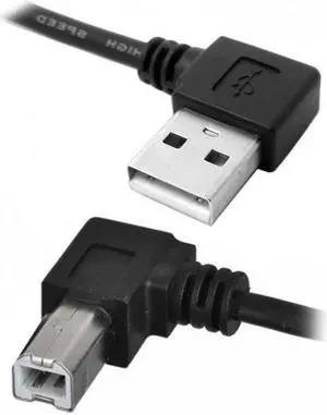 Cablecc Right Angled USB 2.0 A Male - B Male Printer Scanner 90 Degree Cable 50cm 100cm