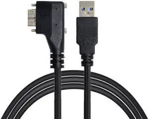 Cablecc Dual Screws 90 Degree Right Angled Micro USB Mount to USB3.0 Data Cable for Industrial Camera