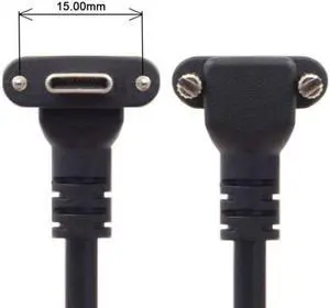 CY Down Up Angled USB 3.1 Type-C Dual Screw Locking to Standard USB3.0 Data Cable 90 Degree for Camera
