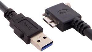 CY 1.2m 90 Degree Right Angled Micro USB Screw Mount to 3.0 Data Cable for Industrial Camera