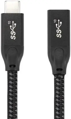 Xiwai USB-C USB 3.1 Type-C Male to Female Extension Data Cable with Sleeve for Laptop Phone