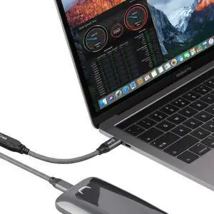 CY USB-C USB 3.1 Type-C Male to Female Extension Data Cable with Sleeve for Laptop Phone