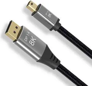 Cablecc DisplayPort 1.4 8K 60hz Cable Ultra-HD UHD 4K 144hz Mini DP to DP Cable 7680*4320 for Video PC Laptop TV
