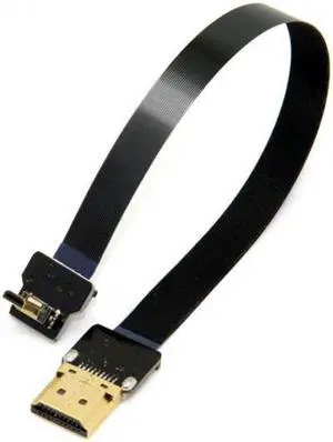 Cablecc CYFPV 90 Degree Down Angled FPV Micro HDMI Male to HDMI Male FPC Flat Cable 20cm for FPV HDTV Multicopter Aerial Photography