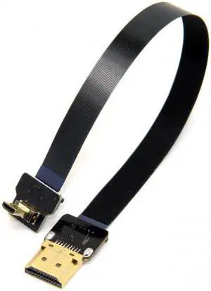 Cablecc CYFPV 90 Degree Up Angled FPV Micro HDMI Male to HDMI Male Flat Cable 50cm for FPV HDTV Multicopter Aerial Photography