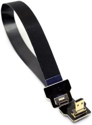 Cablecc CYFPV 90 Degree Down Angled FPV Micro HDMI Male to Micro HDMI FPC Flat Cable 20cm for FPV HDTV Multicopter Aerial Photography