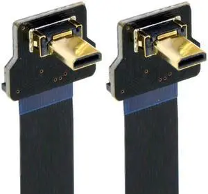 Xiwai CYFPV 90 Degree Up Angled FPV Micro HDMI Male to Micro HDMI FPC Flat Cable 20cm for FPV HDTV Multicopter Aerial Photography