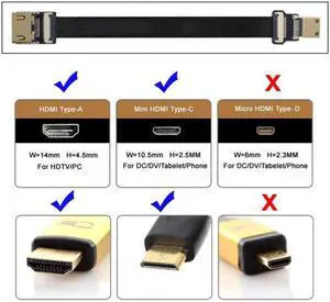 CY CYFPV HDMI Female to Mini HDMI Male Extension FPC Flat Cable 1080P for FPV HDTV Multicopter Aerial Photography