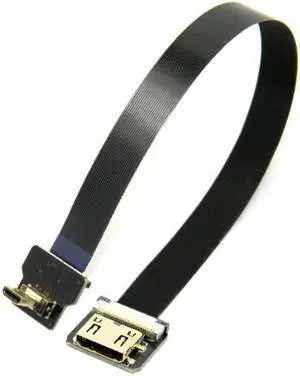 Cablecc CYFPV Up Angled 90 Degree FPV Micro HDMI Male to Mini HDMI Female FPC Flat Cable 10cm for FPV HDTV Multicopter Aerial Photography