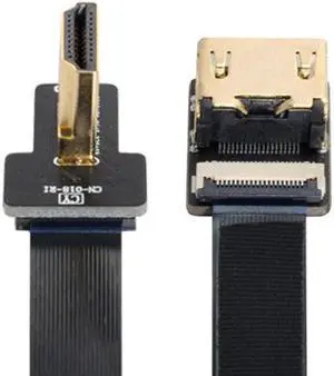 Xiwai CYFPV Left Angled 90 Degree HDMI Male to Female FPC Flat Cable for HDTV Multicopter Aerial Photography