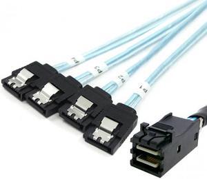 Xiwai Internal Mini SAS HD SFF-8643 Host to 4 SATA 7pin Target Hard Disk 6Gbps Data Server Raid Cable