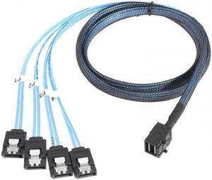 Cablecc Internal Mini SAS HD SFF-8643 Host to 4 SATA 7pin Target Hard Disk 6Gbps Data Server Raid Cable