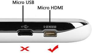 CY Left Angled 90 Degree Micro HDMI to HDMI Male HDTV Cable for Cell Phone and Tablet and Camera