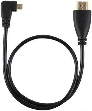 Xiwai Right Angled 90 Degree Micro HDMI to HDMI Male HDTV Cable for Cell Phone and Tablet and Camera