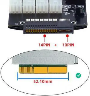 CY Flex Slot Server Power Board 14+10Pin to 16x6Pin Power Supply Board for CHIA ETH BTC Mining Miner