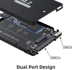 CY NGFF B+M Key M.2 SSD Card to 2.5inch SATA Micro USB 3.0 Combo HDD Disk Drive Enclosure
