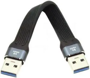 Xiwai 10Gbps USB 3.1 Type A Male to USB3.0 Type A Male Extension Flat Slim FPC Data Cable 13cm for Laptop  Desktop