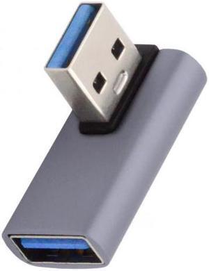 Cablecc 10Gbps USB3.0 Male to Female Extension Power Data Video Adapter Low Profile 90 Degree Left Angled Type