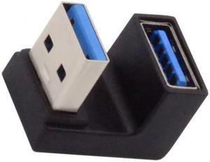 Xiwai 10Gbps USB3.0 Male to Female Extension Power Data Video Adapter Opposite U Shape Back Angled