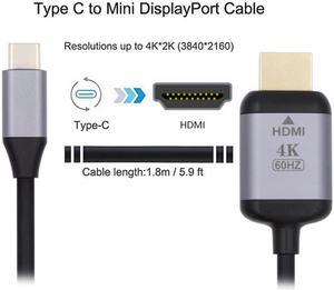 Cablecc USB 3.1 Type C USB-C Source to HDMI HDTV Displays Male 4K Monitor Cable for Laptop 1.8m