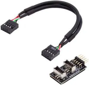 Xiwai Dual USB 3.1 Front Panel Socket Key-A Type-E to USB 2.0 9Pin 10Pin Mainboard Header Male Cable Extension Adapter