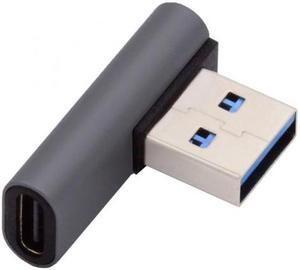 Cablecc USB-C Type C Female Low Profile 90 Degree Left Angled to USB 3.0 A Male Data Adapter for Laptop Desktop