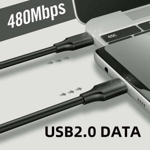 CY 200cm White Type-C USB-C Male to Male USB 2.0 Version Data Cable Support PD 65W for Laptop  Phone