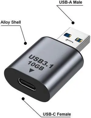 Xiwai USB-C USB 3.1 Type C Female to USB 3.0 A Male Data Adapter 10Gbps Data Power for Laptop Tablet Phone