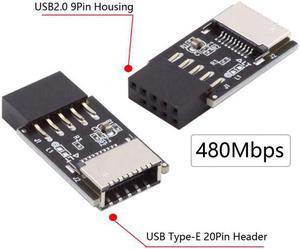 CY USB 3.1 Front Panel Socket Key-A Type-E to USB 2.0 9Pin 10Pin Mainboard Header Male Extension Adapter