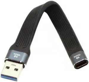 Xiwai 10Gbps USB 3.1 Type C Female to USB3.0 Type A Male Flat Slim FPC Data Cable 13cm for Laptop  Phone